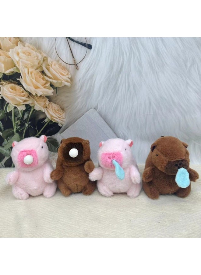 Snot Capybara Capybara Plush Pendant Car Keychain School Bag You Pendant Plush Doll Pendant-Specifications:12cm-Color:Brown Quick Slug Style
