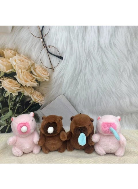 Snot Capybara Capybara Plush Pendant Car Keychain School Bag You Pendant Plush Doll Pendant-Specifications:12cm-Color:Brown Quick Slug Style