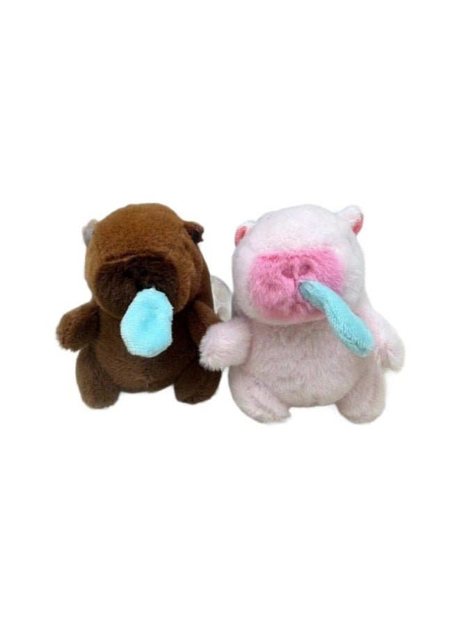 Snot Capybara Capybara Plush Pendant Car Keychain School Bag You Pendant Plush Doll Pendant-Specifications:12cm-Color:Brown Quick Slug Style