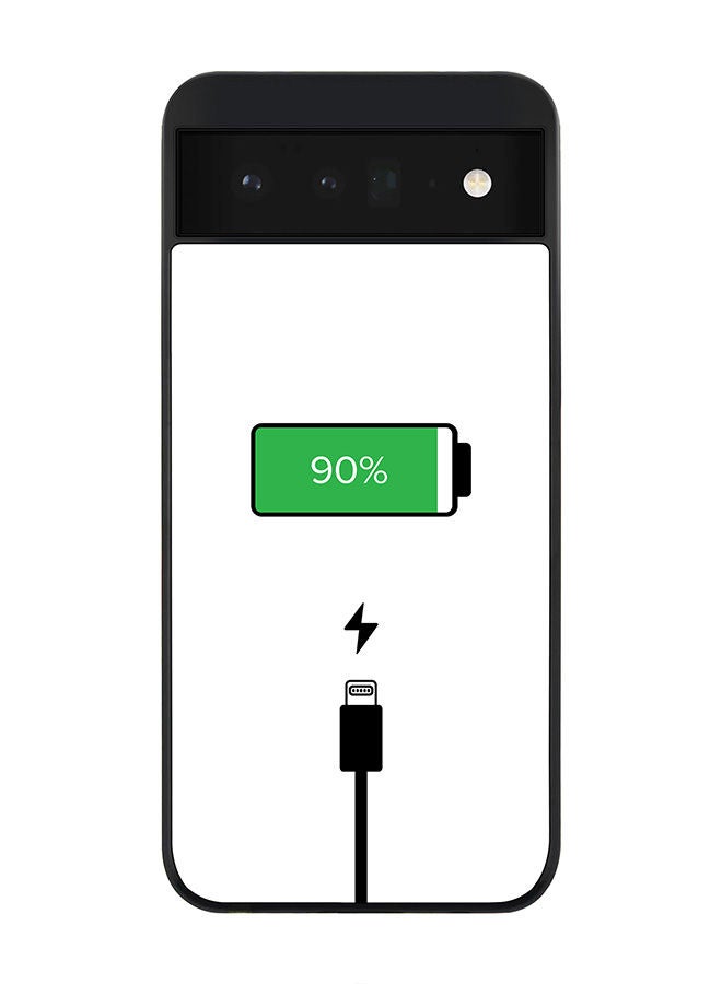 Stylizedd Rugged Black edge case for Google Pixel 6 5G Slim fit Soft Case Flexible Rubber Edges Anti Drop TPU Gel Thin Cover - Battery Charging - Image 1