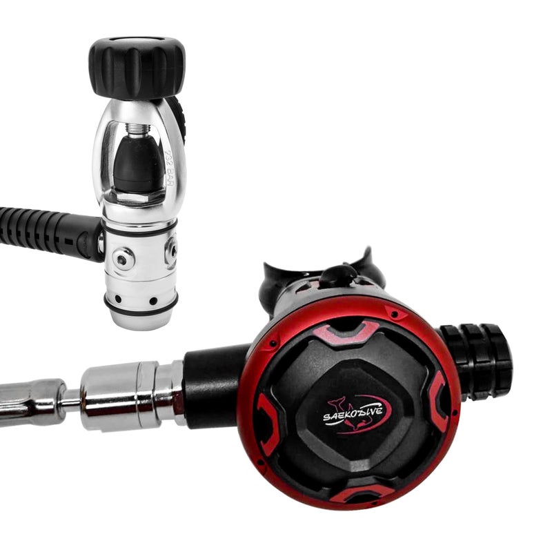 Saekodive SK100 Scuba Regulator Set Scuba Diving Regulator Dive Regulator Set with Hose Piston First Stage Aluminum Second Stage - Image 2