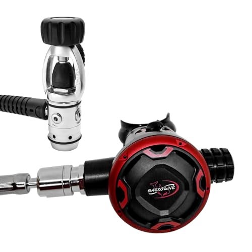 Saekodive SK100 Scuba Regulator Set Scuba Diving Regulator Dive Regulator Set with Hose Piston First Stage Aluminum Second Stage - Image 1