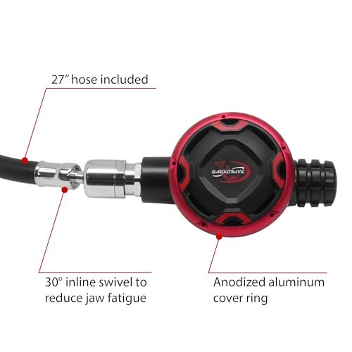 Saekodive SK100 Scuba Regulator Set Scuba Diving Regulator Dive Regulator Set with Hose Piston First Stage Aluminum Second Stage - Image 3