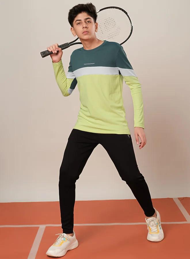 Technosport Color Block Long Sleeve T-Shirt