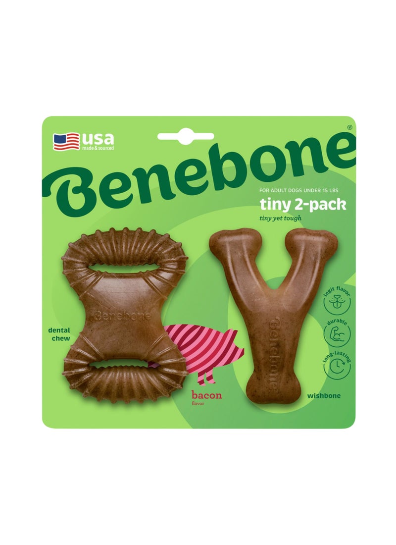 Benebone Dental Chew Wishbonetiny Bacon - Image 1