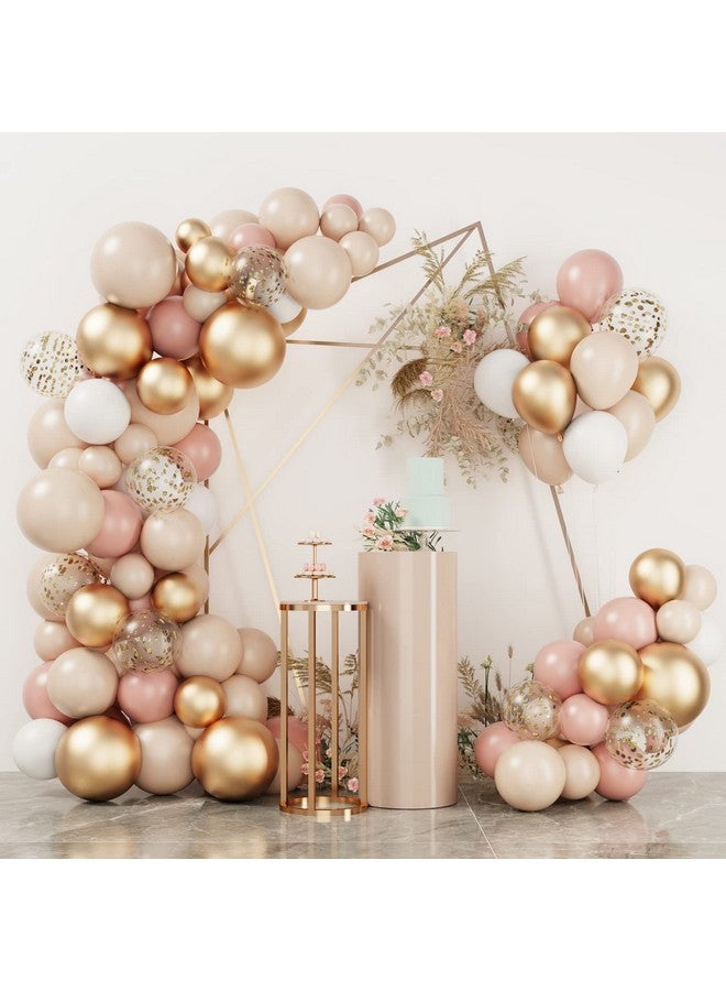 RUBFAC Blush Balloons Garland Arch Kit Retro Pink Cream Gold White Balloons Confetti Latex Balloons For Girls Baby Shower Valentine'S Day Garden Tea Party Bachelorette Birthday Wedding Decorations - Image 1