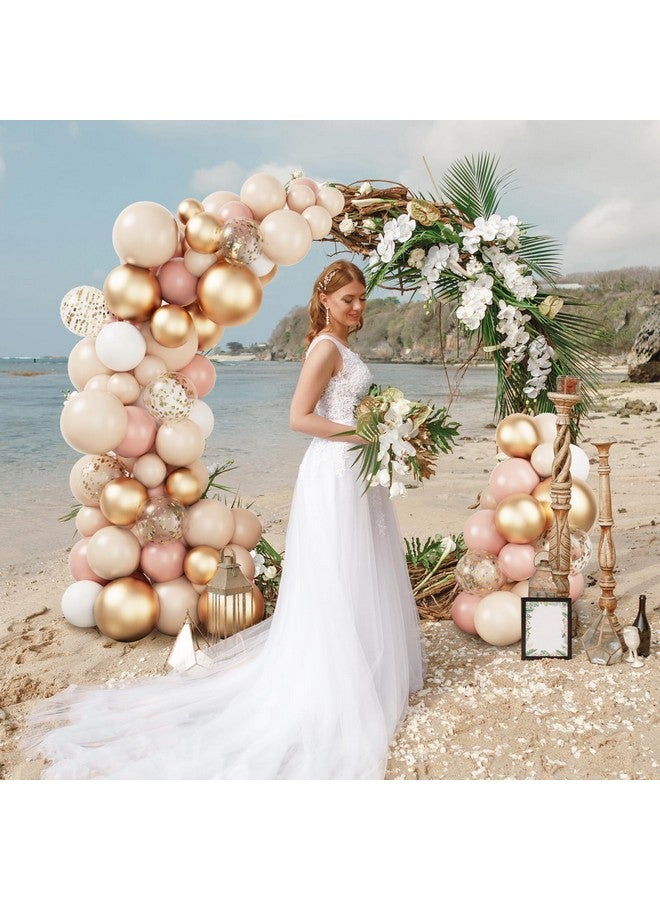 RUBFAC Blush Balloons Garland Arch Kit Retro Pink Cream Gold White Balloons Confetti Latex Balloons For Girls Baby Shower Valentine'S Day Garden Tea Party Bachelorette Birthday Wedding Decorations - Image 5