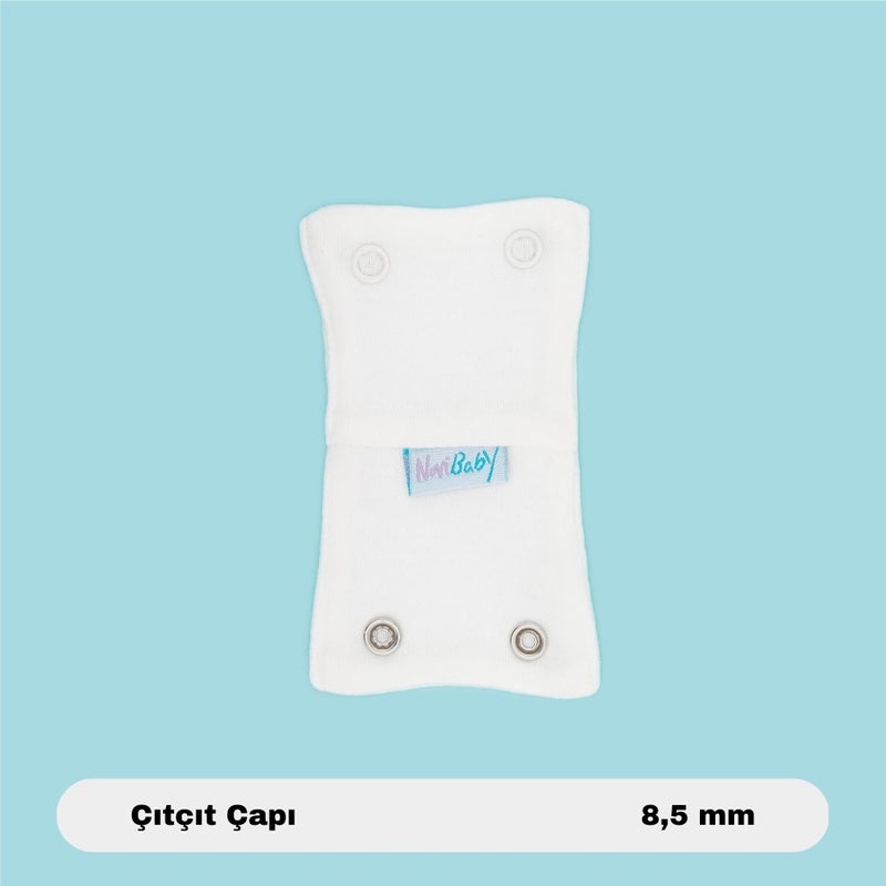 Baby Bodysuit Extension Device (8.5 Mm) with Snap Fasteners Ecru 100% Cotton 12CM