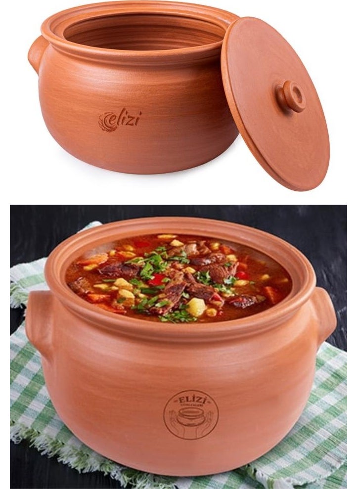 Elizi Pottery Handmade Clay Pot with Lid Medium Size Lined 5 Liters (In Special Unbreakable Foam Packaging) - pzsku/ZE1B78B2424066A43E369Z/45/_/1730823181/498507a2-1b79-4c75-9417-de7fa854b2f4