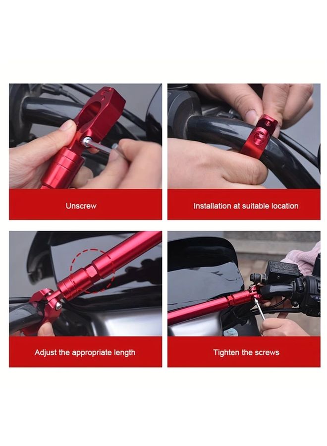 Golden Aluminum Alloy Universal Telescopic Rearview Mirror Bar Motorcycle Bicycle Scooter Accessory - Image 5