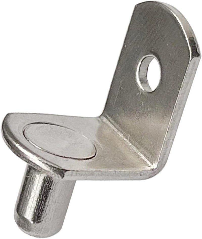 MYYZMY 50 Pack Shelf Support Pegs, 6mm Metal Nickel L-Shaped Support Pegs with Hole, Cabinet Support Pins for Furniture Shelves Bracket - Image 5