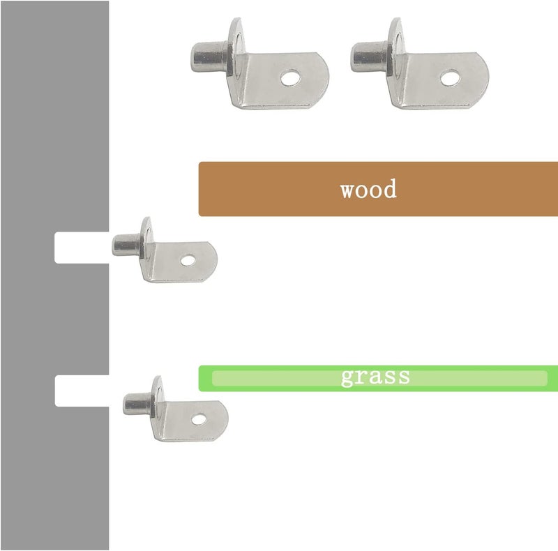 MYYZMY 50 Pack Shelf Support Pegs, 6mm Metal Nickel L-Shaped Support Pegs with Hole, Cabinet Support Pins for Furniture Shelves Bracket - Image 4