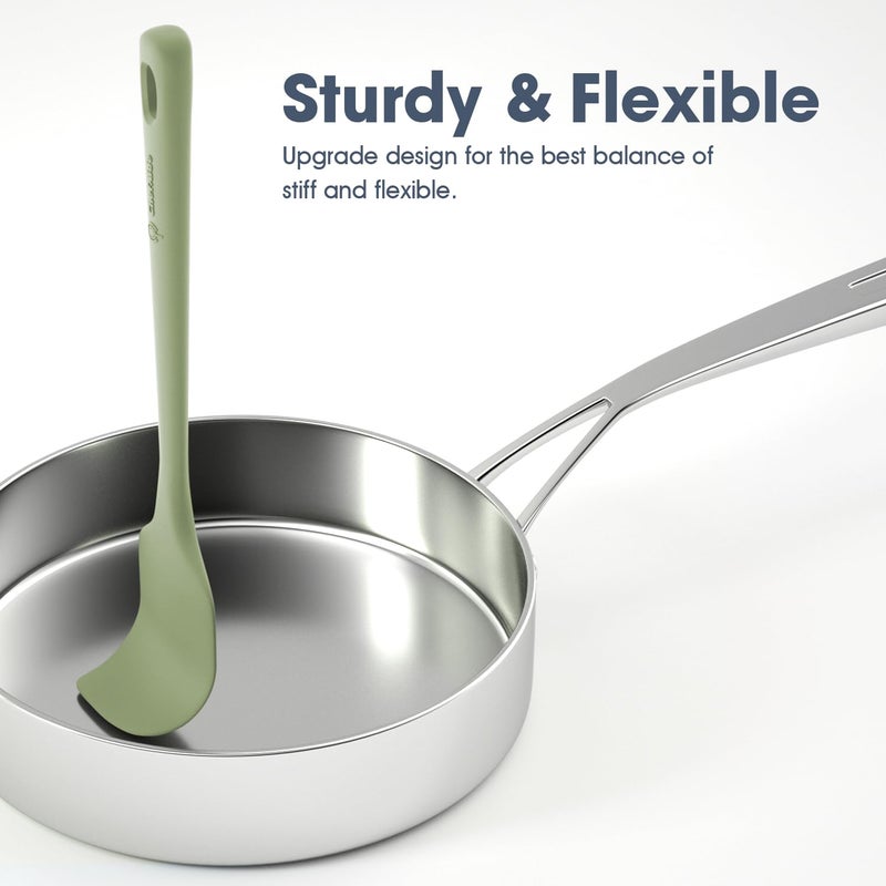 ChefAide 3 Pieces Silicone Spatula Set, Food Grade Rubber Spatula, Upgrade Strong Handle with Ergonomic Grip, Heat Resistant for Nonstick Cookware, Cooking Mix - Image 3