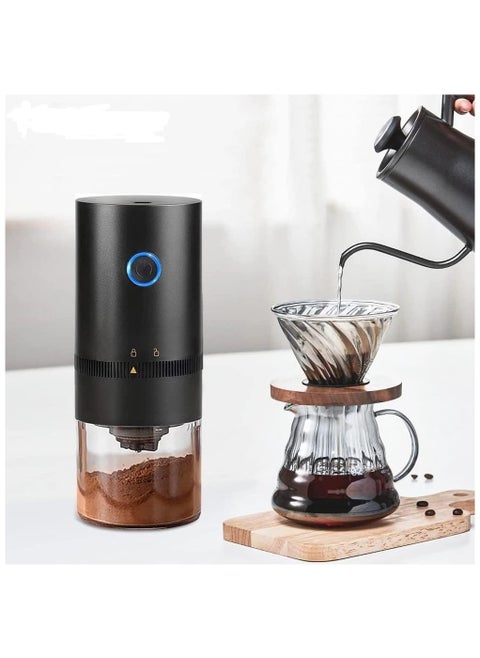 Portable electric coffee grinder rechargeable black USB C