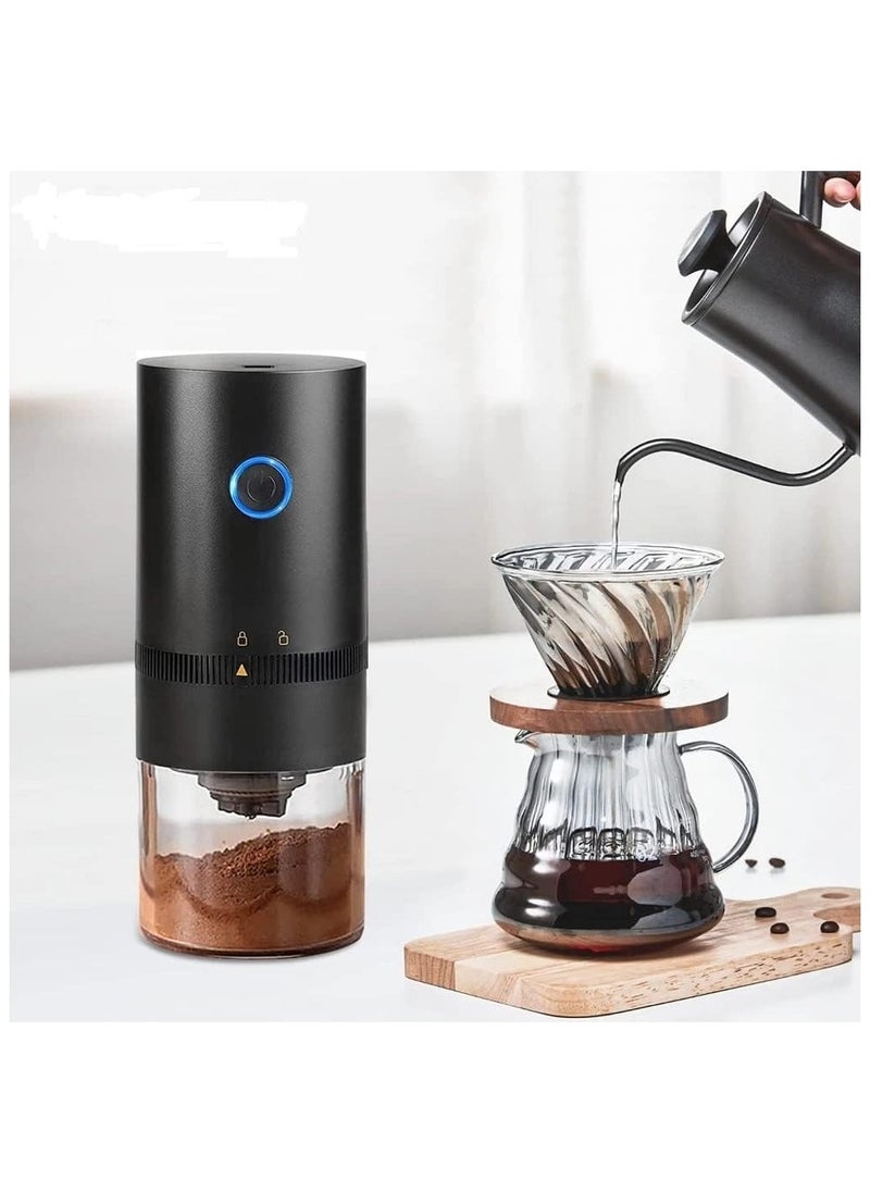 Qahwa Portable electric coffee grinder rechargeable black USB C  - Image 1