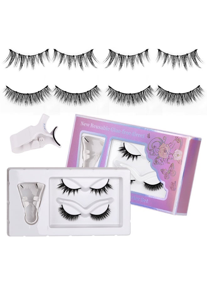 2 أزواج من مجموعة الرموش الصناعية المغناطيسية المكونة من 5 نقاط - نمط مزدوج ، ملصق سريع لمدة 30 ثانية ، مكياج طوال اليوم + صندوق تخزين مجاني ، خال من الغراء. اصنعي مظهرا جميلا في لحظة ، مليء بالشباب والإشراق! - Image 2