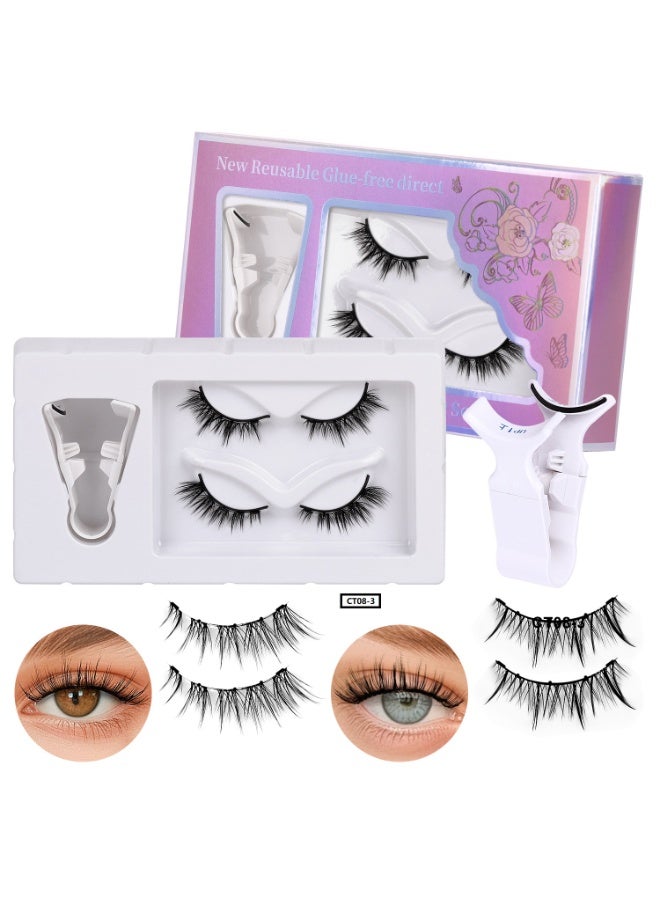 2 أزواج من مجموعة الرموش الصناعية المغناطيسية المكونة من 5 نقاط - نمط مزدوج ، ملصق سريع لمدة 30 ثانية ، مكياج طوال اليوم + صندوق تخزين مجاني ، خال من الغراء. اصنعي مظهرا جميلا في لحظة ، مليء بالشباب والإشراق! - Image 5