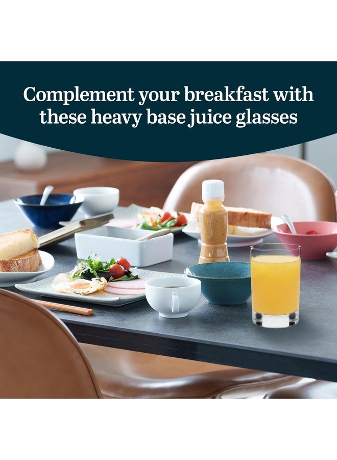 Libbey Fruit Juice Glasses, Heavy Base Glasses Drinking Set of 8, Breakfast Juice Cups, Everyday Clear Drinking Glasses for Cold Drinks - Image 2