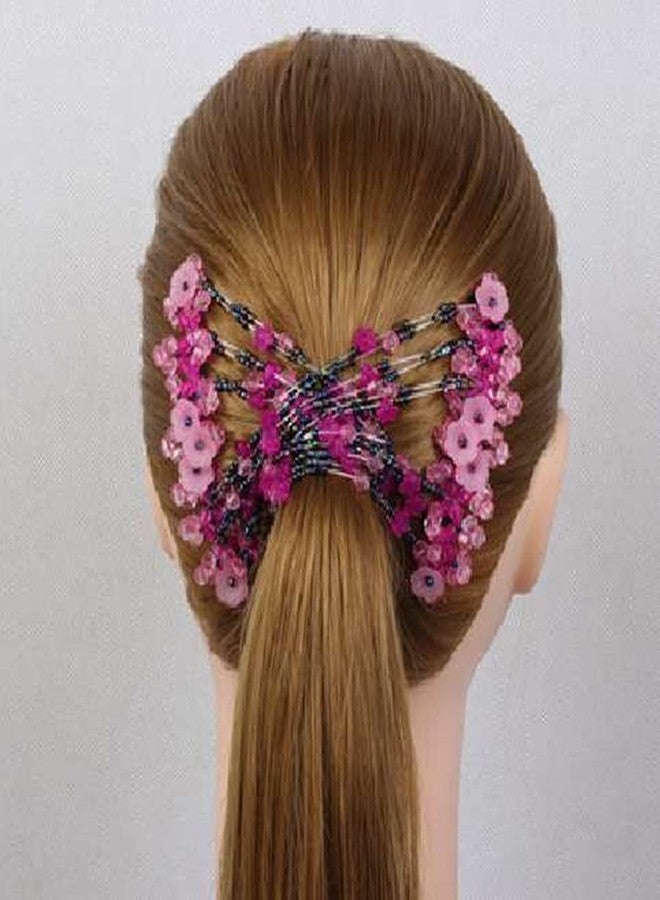 FXQHAN Magic Easy Combs for Women Hair Accessories, Elastic Beaded Double Hair Clips Combs for Hair Styling or Hair Decoration (Rose red + Purple + Brown + Grey + Blue + Black) - Image 5