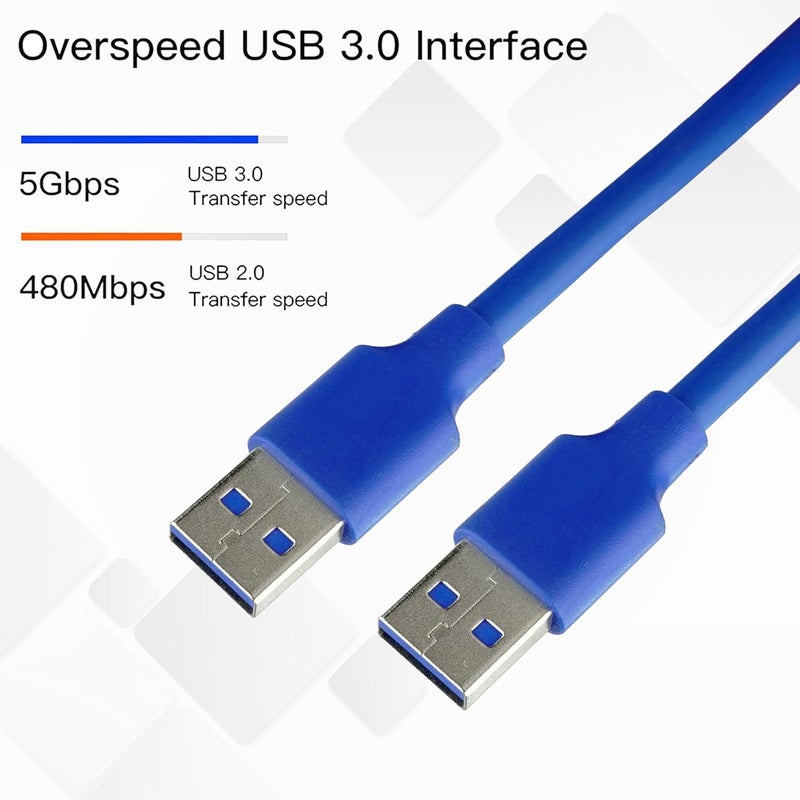 Storite 2 Pack USB 3.0 Type A Male to Male Cable – 60cm High-Speed 5Gbps Data Transfer Cord for Hard Drive Enclosures, Laptop Cooling Pad, DVD Players, PC – Blue - Image 5
