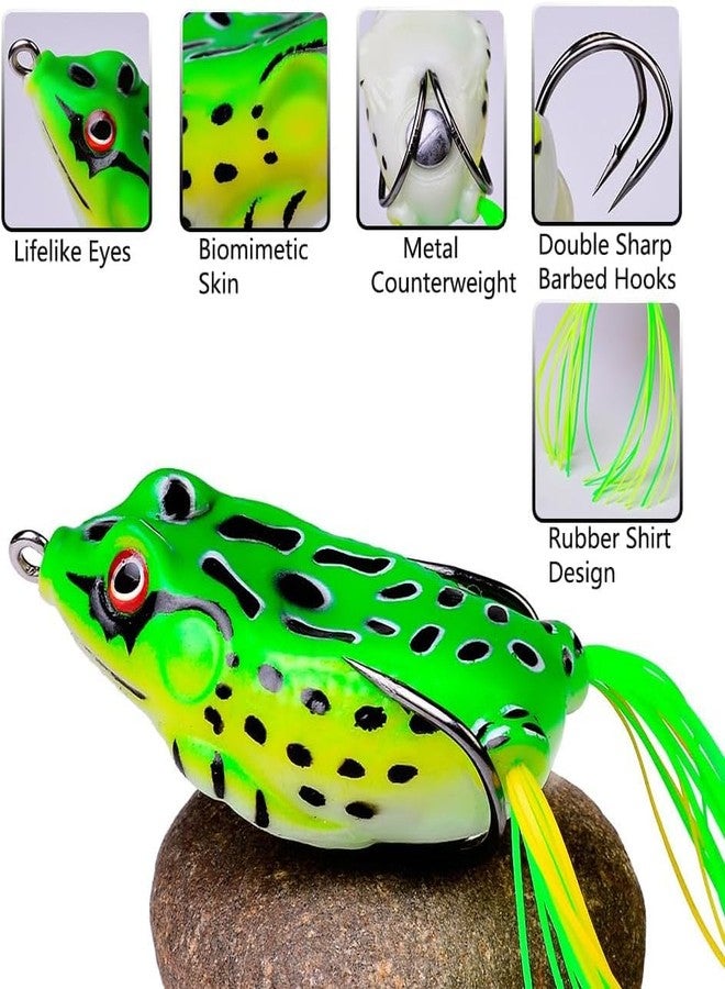 RAJry Soft Bait Fishing Hook Fish Top Water Frog Lure 5 Pcs Realistic Prop Frog Soft Swimbait Floating Bait for Freshwater Saltwater - Image 5