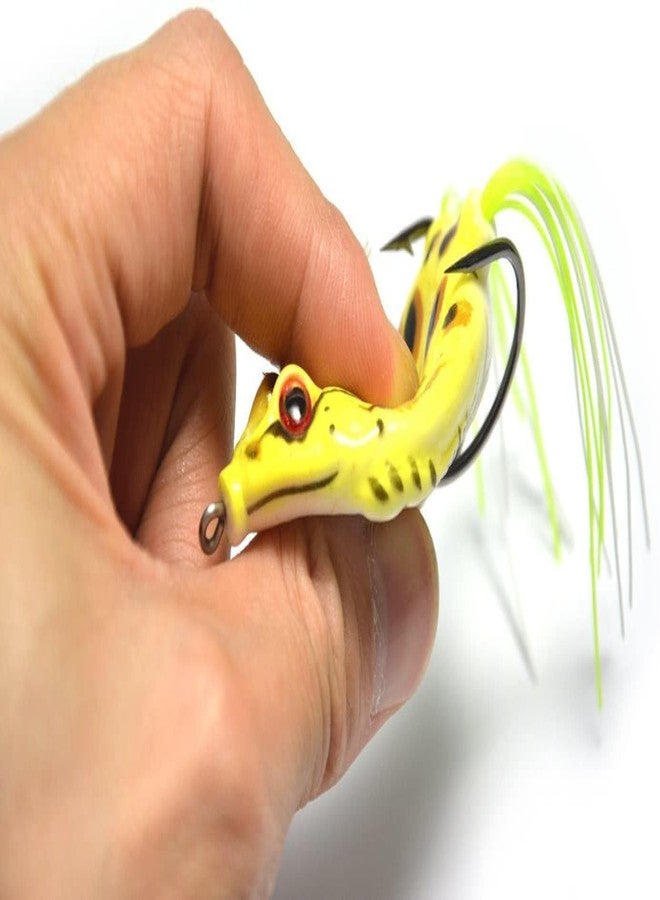 RAJry Soft Bait Fishing Hook Fish Top Water Frog Lure 5 Pcs Realistic Prop Frog Soft Swimbait Floating Bait for Freshwater Saltwater - Image 3