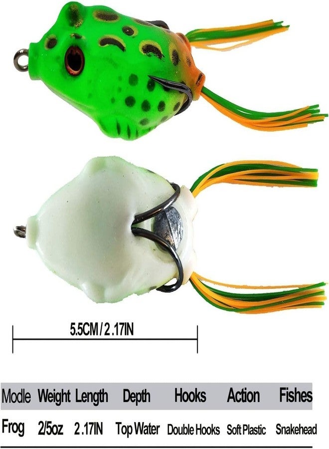 RAJry Soft Bait Fishing Hook Fish Top Water Frog Lure 5 Pcs Realistic Prop Frog Soft Swimbait Floating Bait for Freshwater Saltwater - Image 2