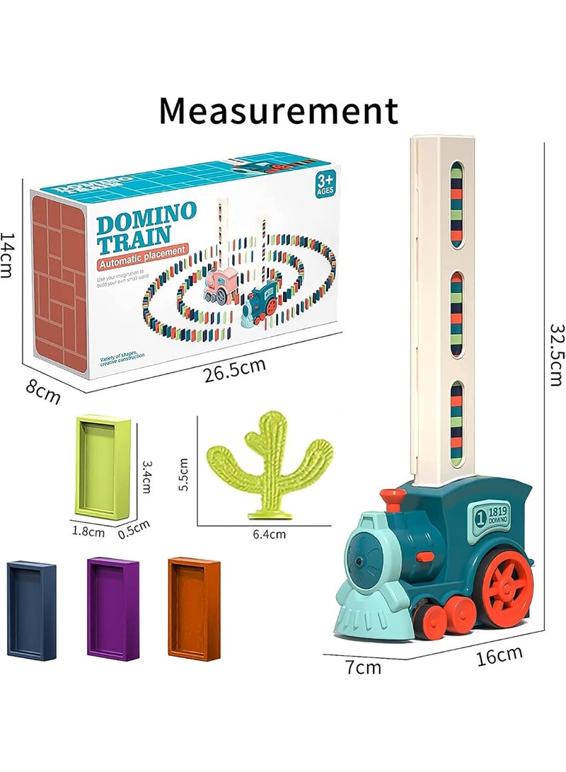 واحة الألعاب لعبة قطار الدومينو – 60 قطعة دومينو مع أضواء وأصوات، لعبة بناء وتكديس أوتوماتيكية، هدية تعليمية STEM للأولاد والبنات من عمر 3 إلى 7 سنوات - Image 2