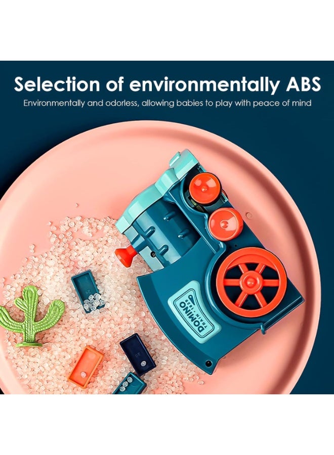 واحة الألعاب لعبة قطار الدومينو – 60 قطعة دومينو مع أضواء وأصوات، لعبة بناء وتكديس أوتوماتيكية، هدية تعليمية STEM للأولاد والبنات من عمر 3 إلى 7 سنوات - Image 3