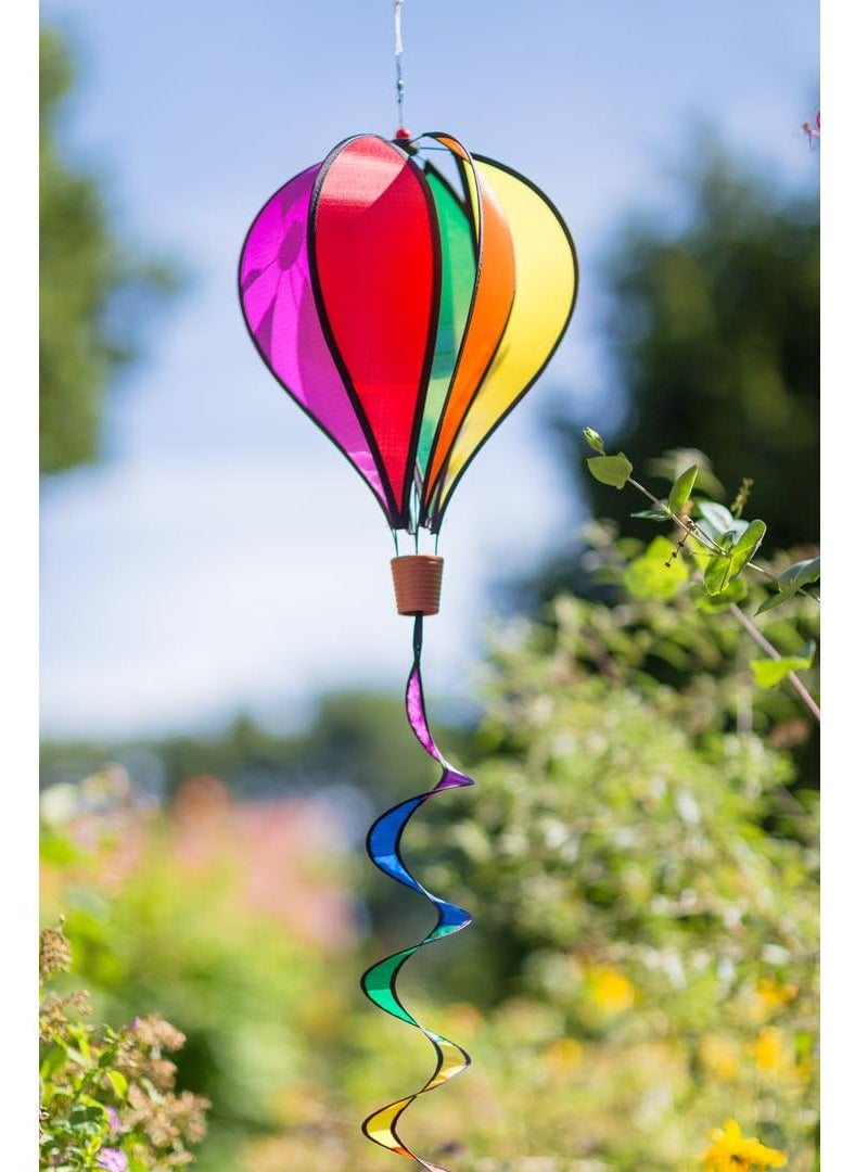 HQ Windspiration Hot Air Balloon Twist Garden Wind Spinner Rainbow  - Image 3