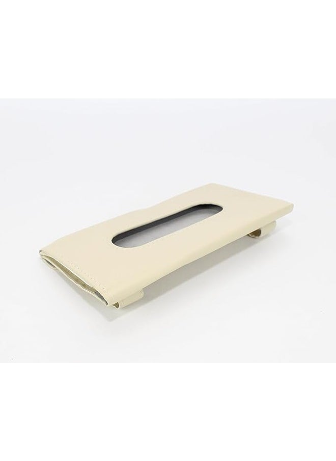 Generic Car Sun Visor Luxury Tissue Holder, For Cars and Trucks, Beige Leather 
