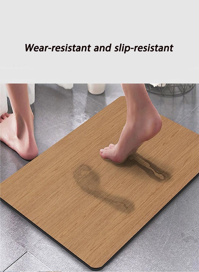 شو وو سجادة حمام فائقة الامتصاص، سجادة حمام غير قابلة للانزلاق، سريعة الجفاف، سجادة حمام حجرية للحمام، سجادات أرضية حمام رقيقة تناسب أسفل الباب، قابلة للغسل في الغسالة 40*120 سم - Image 5