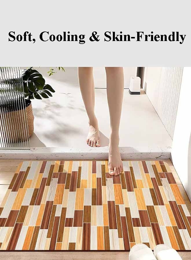 شو وو سجادة حمام فائقة الامتصاص، سجادة حمام غير قابلة للانزلاق، سريعة الجفاف، سجادة حمام حجرية للحمام، سجادات أرضية حمام رقيقة تناسب أسفل الباب، قابلة للغسل في الغسالة 40*120 سم - Image 4