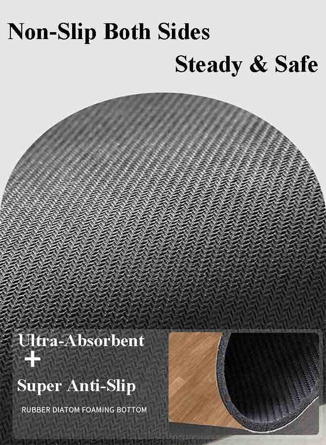 شو وو سجادة حمام فائقة الامتصاص، سجادة حمام غير قابلة للانزلاق، سريعة الجفاف، سجادة حمام حجرية للحمام، سجادات أرضية حمام رقيقة تناسب أسفل الباب، قابلة للغسل في الغسالة 40*120 سم - Image 3