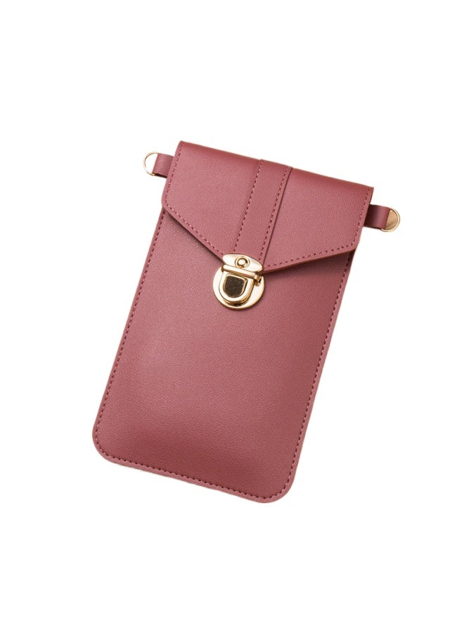 Women's Bag Thin Fashionable Lock Buckle Crossbody Mobile Phone Bag Touch Screen Mobile Phone Wallet Retro All-match Student Buckle Small Wallet - Image 1