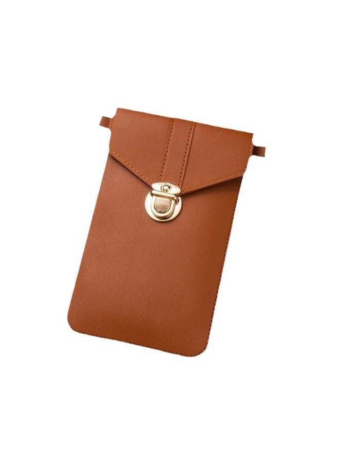 Women's Bag Thin Fashionable Lock Buckle Crossbody Mobile Phone Bag Touch Screen Mobile Phone Wallet Retro All-match Student Buckle Small Wallet - Image 4
