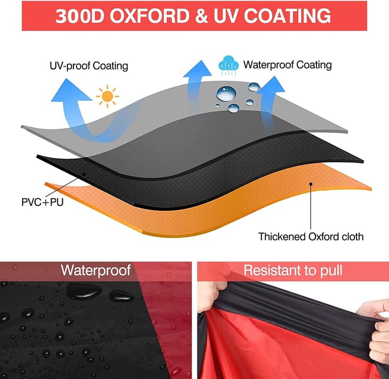 NEVERLAND Motorcycle Cover Waterproof Outdoor - Motorbike Scooter Covers Heavy Duty Medium with Lock-Holes, Bandage, Storage Bag Compatible with Harley Davidson Kawasaki Yamaha Honda Grom (Up to 86”) - Image 4