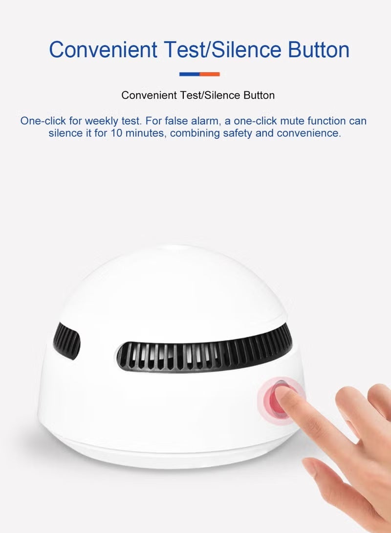 HOMIR 10-Year Battery Smoke Detector for Home | 85dB Fire Alarm, Military-Grade Photoelectric Sensor Reduces 70% False Alarms | CE/UL Globally Certified | Easy Install (Adhesive/Screws) Pack of 6 - Image 3