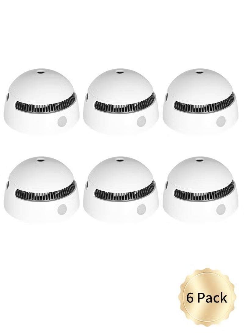 HOMIR 10-Year Battery Smoke Detector for Home | 85dB Fire Alarm, Military-Grade Photoelectric Sensor Reduces 70% False Alarms | CE/UL Globally Certified | Easy Install (Adhesive/Screws) Pack of 6 - Image 1
