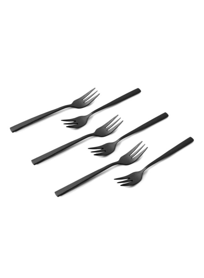 Life Smile 12pcs Cutlery Set, 18/10 Stainless Steel, Flatware Set, 12pcs Cake Fork, Shine Black, for Home Kitchen, Mirror Polished - Dishwasher Safe - Image 2