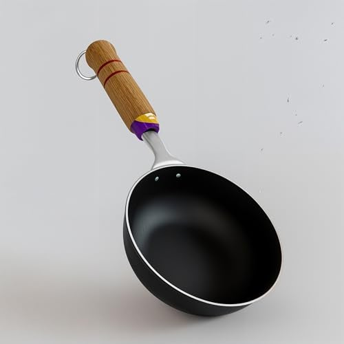 Add2Cart Pre-Seasoned Tadka Pan, Compatible with Gas | Toxin-Free, Chemical Coating-Free, 100% Pure (Wooden, 400ML) - Image 1