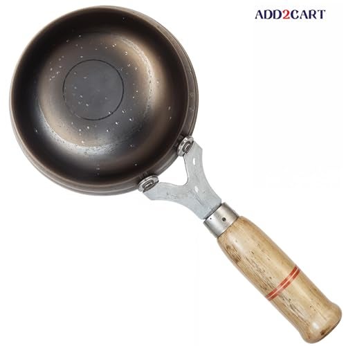 Add2Cart Pre-Seasoned Tadka Pan, Compatible with Gas | Toxin-Free, Chemical Coating-Free, 100% Pure (Wooden, 400ML) - Image 2