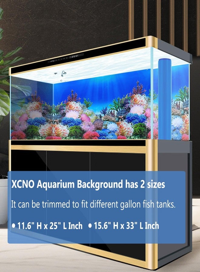 XCNO Fish Backgrounds Paper Double Sides Undersea Aquarium Background Poster Colorful Sea Anemone Fish Tank Background Sticker Decorations 16"x 33" - Image 2