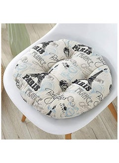 Anna Comfortable Office Cotton-Linen Breathable Round Chair Cushion  - Image 3