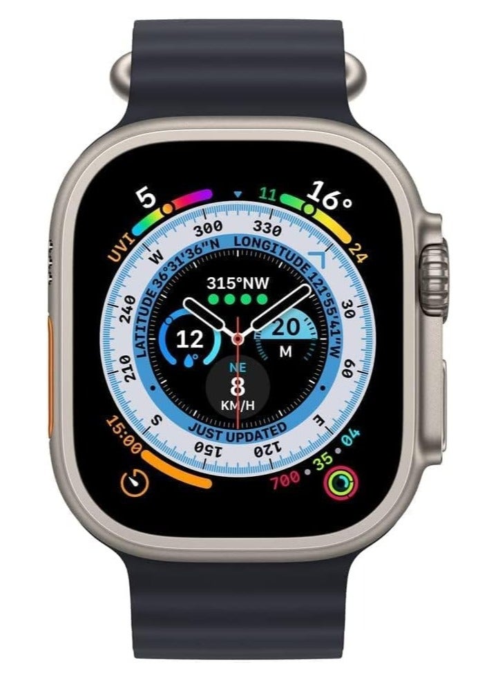 T800 Ultra Smart Watch 49mm Series 8 Ultra 1.99 Inch infinite Display Full Touch Color Screen Bluetooth Call Blood Pressure Health and Sports Smartwatch Silver Black  - Image 2