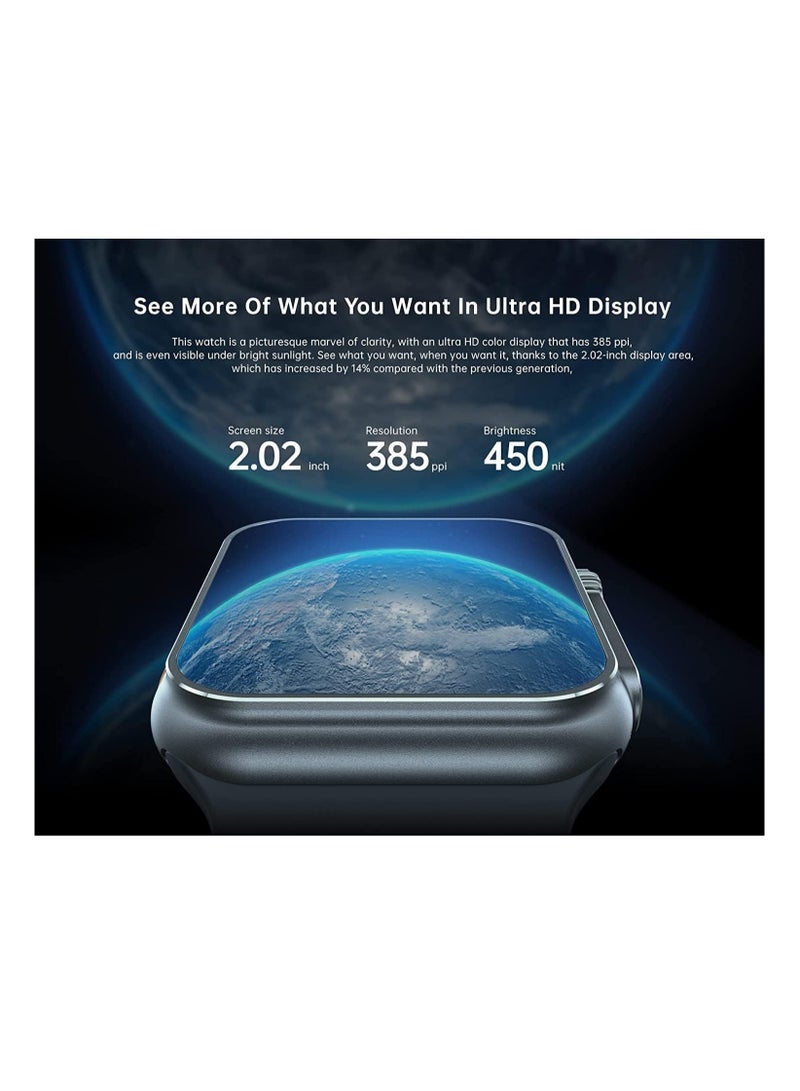 T800 Ultra Smart Watch 49mm Series 8 Ultra 1.99 Inch infinite Display Full Touch Color Screen Bluetooth Call Blood Pressure Health and Sports Smartwatch Silver Black  - Image 3
