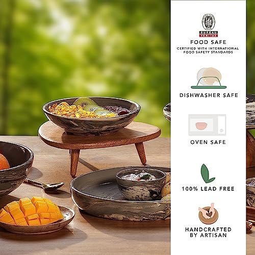 Ellementry Carbon Ceramic Pasta Bowl (400 ml) | Mixing Bowl & Serving Bow|Eco-Friendly Microwave Oven Safe|Bowls for Cereal, Salad, Rice, Soup, Pasta & Snack|Kitchen Accessories/Diwali Gift Items - Image 2