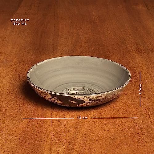 Ellementry Carbon Ceramic Pasta Bowl (400 ml) | Mixing Bowl & Serving Bow|Eco-Friendly Microwave Oven Safe|Bowls for Cereal, Salad, Rice, Soup, Pasta & Snack|Kitchen Accessories/Diwali Gift Items - Image 4