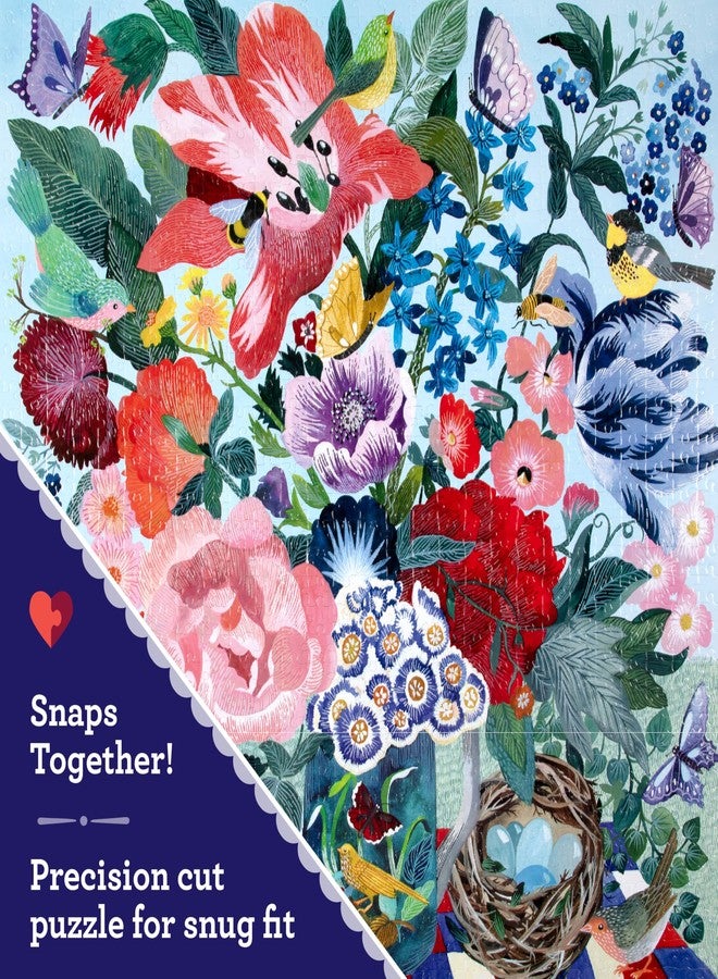 eeBoo Spring Bouquet 1000 Piece Square Jigsaw Puzzle, 23" x 23" - Image 4