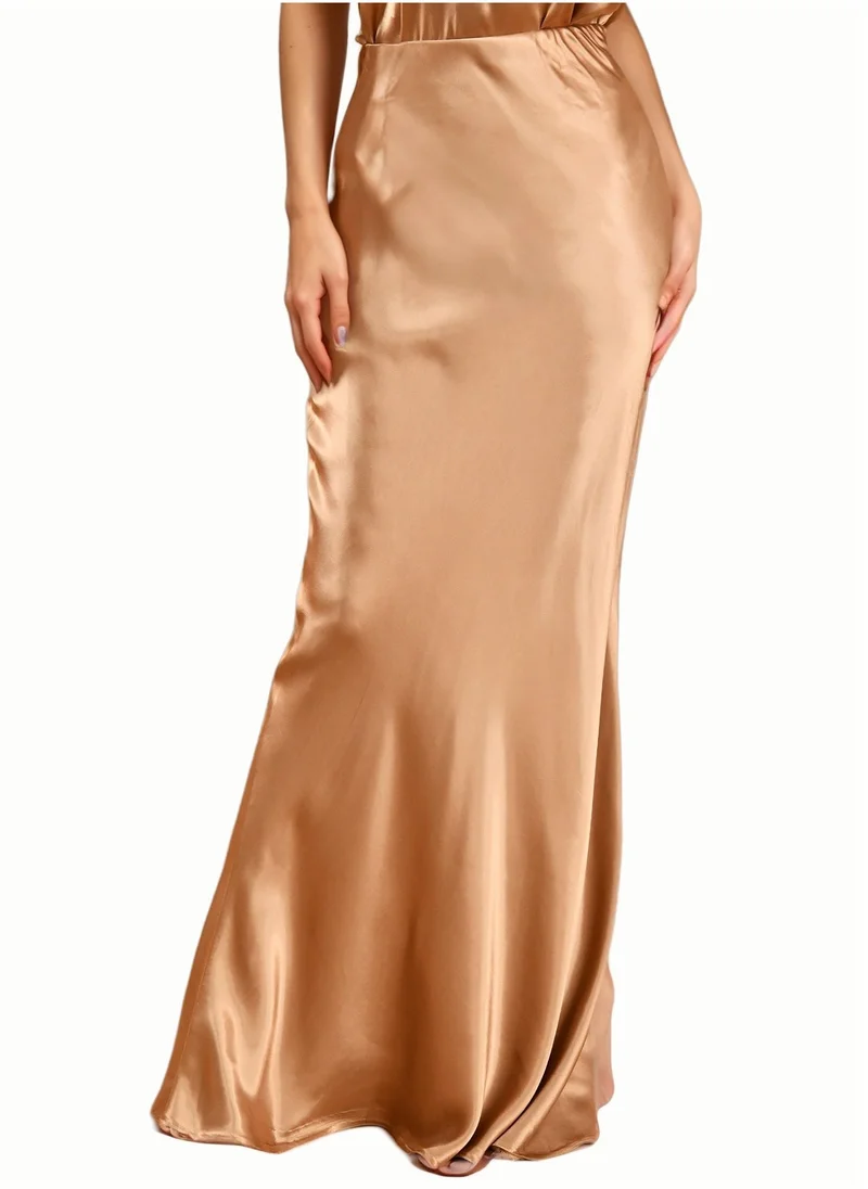 Wecre8 Camel Maxi Skirt by WECRE8